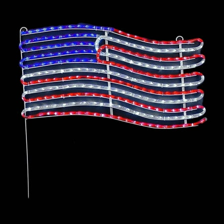 Novelty Lights 22" Red, White, Blue American Flag LED Rope Light Motif