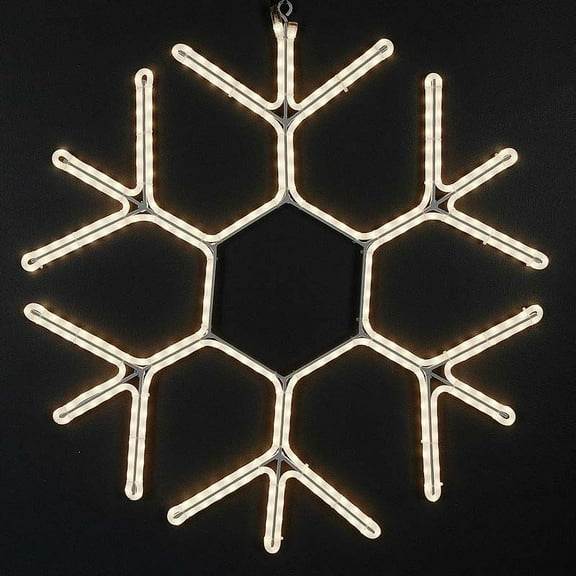 Novelty Lights 24" Christmas Snowflake Incandescent Rope Light Sculpture, Frosted White