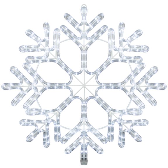 Novelty Lights 24" Pure White Christmas LED Snowflake Sculpture, Made With LED Rope Light