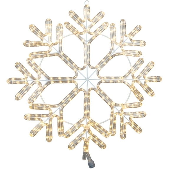 Novelty Lights 24" Warm White Christmas LED Snowflake Sculpture, Made With LED Rope Light
