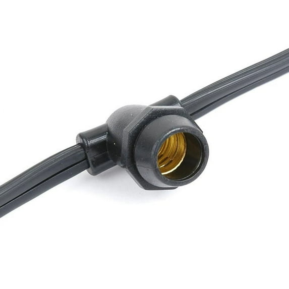 Novelty Lights 25' E12 Globe Outdoor String Lights, In-Line, Commercial Grade, Backyard Garden Gazebo, Cafe Market Patio Lights, Black Wire, 25 Sockets