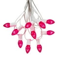 thumbnail image 1 of Novelty Lights 25 Feet C7 Pink Christmas String Light Set, Vintage Holiday Hanging Light Set, White Wire, 1 of 5