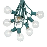 Novelty Lights 25 Feet Clear G40 Globe Outdoor Patio String Lights, Green Wire