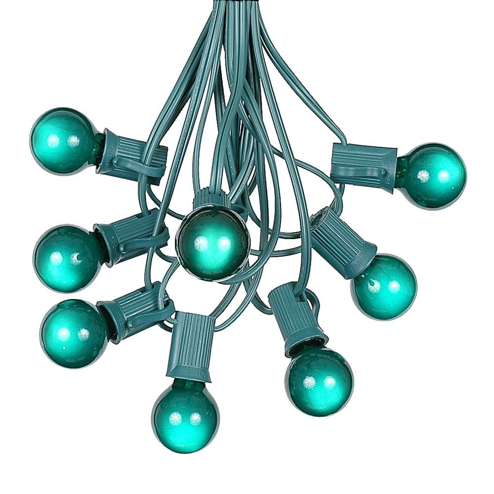 Novelty Lights 25 Feet Green G30 Globe Outdoor Patio String Lights, Green Wire