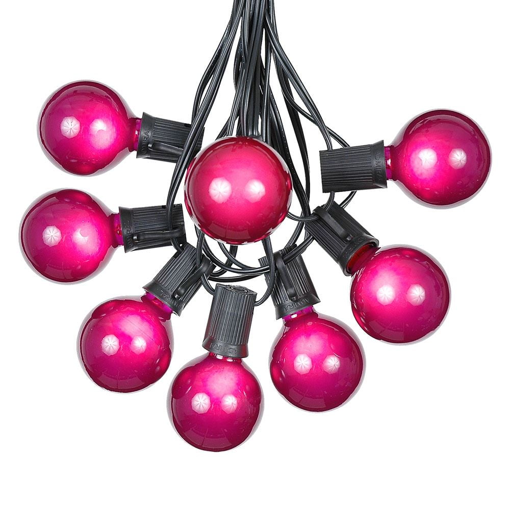 Novelty Lights 25 Feet Purple G50 Globe Outdoor Patio String Lights, Black Wire
