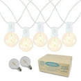 thumbnail image 1 of Novelty Lights 25 Feet Warm White LED G40 Globe Plastic Shatterproof Outdoor Patio String Lights, White Wire, 1 of 7