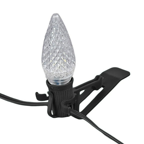 Novelty Lights 25 Pack All In One Christmas Light Clips, C7 and C9 Roof Line Clips for Shingle and Gutter Mounting, Black