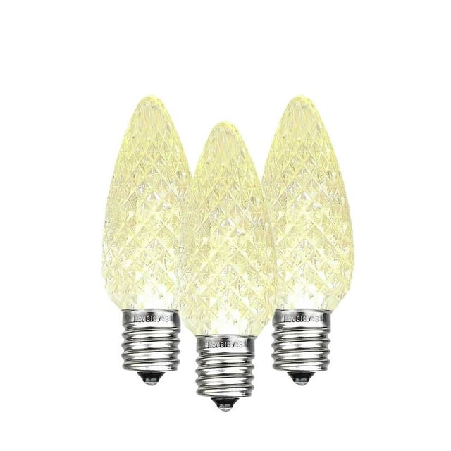 Novelty Lights 25 Pack C7 LED Faceted Ultra Bright Dimmable Outdoor