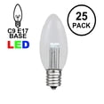 thumbnail image 1 of Novelty Lights 25 Pack C9 LED Outdoor String Light Patio Christmas Replacement Bulbs, Pure White, C9/E17 Base, .75 Watt, 1 of 7