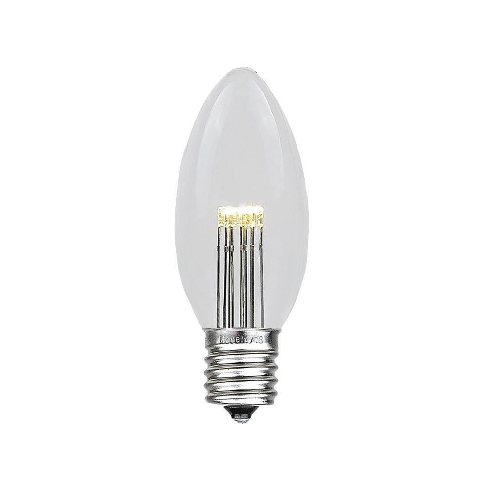 Novelty Lights 25 Pack C9 LED Outdoor String Light Patio Christmas Replacement Bulbs, Warm White, C9/E17 Base, .75 Watt