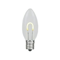Novelty Lights 25 Pack C9 LED Plastic Flex Filament Outdoor Christmas Replacement Bulbs, Dimmable, Warm White, E17/C9 Base, 0.8 Watt