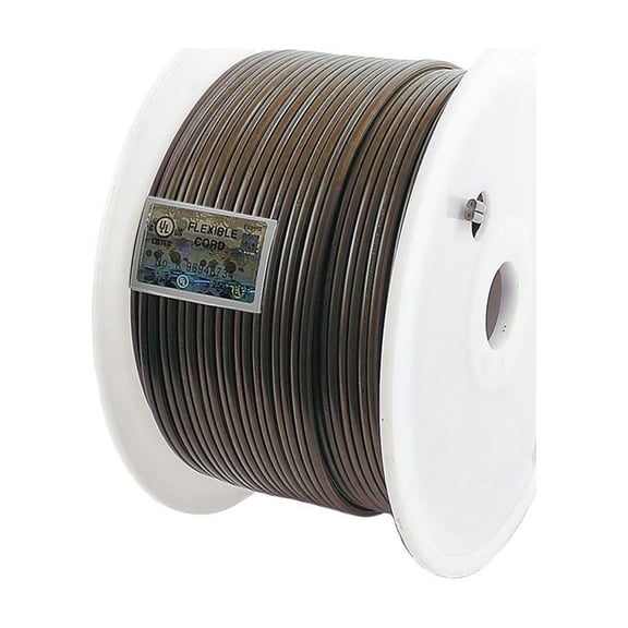 Novelty Lights 250' Brown SPT-1 Zip Extension Cord Wire Spool, Make Custom Extension Cord, 18 AWG Wire