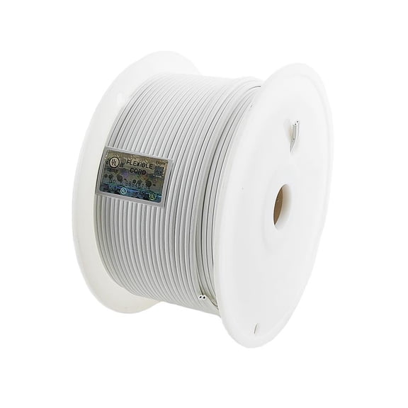 Novelty Lights 250' White SPT-2 Zip Extension Cord Wire Spool, Make Custom Extension Cord, 18 AWG Wire