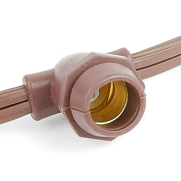 Novelty Lights 330' E12 Globe Outdoor String Lights, In-Line, Commercial Grade, Backyard Garden Gazebo, Cafe Market Patio Lights, Brown Wire, 330 Sockets