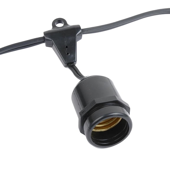 Novelty Lights 330' S14 Edison Outdoor String Lights, Suspended, Commercial Grade, Backyard Garden Gazebo, Cafe Market Patio Lights, Black Wire, 165 Sockets