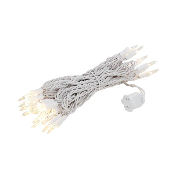 Novelty Lights 35 Light Clear Christmas Craft Mini Light Set, White Wire, 17' Long