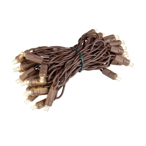 Novelty Lights 35 light Warm White LED Christmas Craft Mini Light Set (Brown Wire, 13.5 Feet)