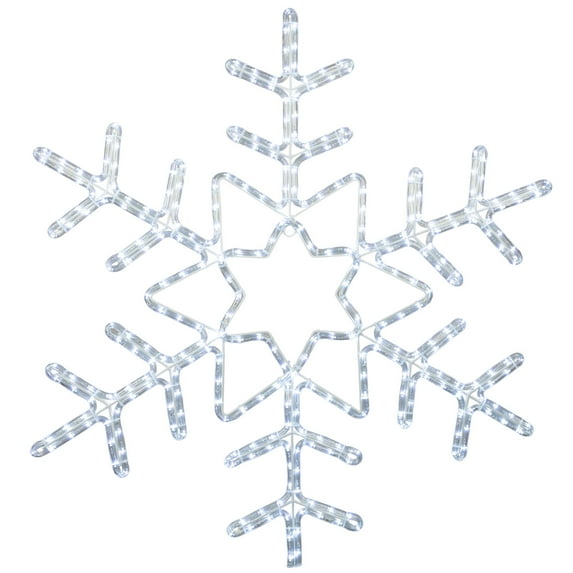 Novelty Lights 36" Pure White Christmas LED Snowflake Sculpture, Made With LED Rope Light