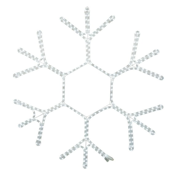 Novelty Lights 36" Pure White Christmas LED Snowflake Sculpture, Made With LED Rope Light