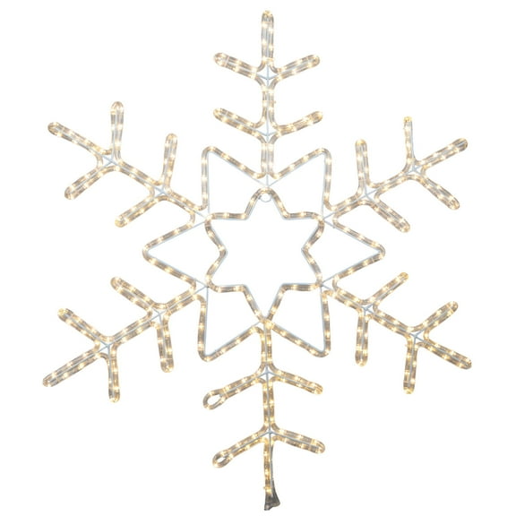 Novelty Lights 36" Warm White Christmas LED Snowflake Sculpture, Made With LED Rope Light