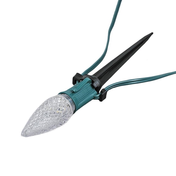 Novelty Lights 50-Pack Universal Light Stakes C7 and C9 Socketed Outdoor String Lights, 4.5 Inch Holiday Yard Stakes for Walkways
