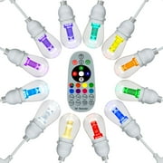 Novelty Lights 48 Feet S14 LED RGB+WW Color Changing Outdoor String Light Set White Wire