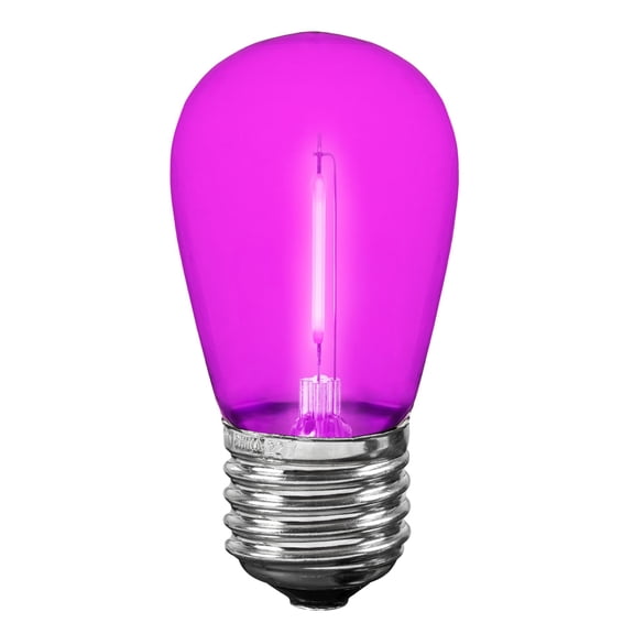 Novelty Lights 5 Pack Pink S14 LED Globe Light Bulb, 1 Watt