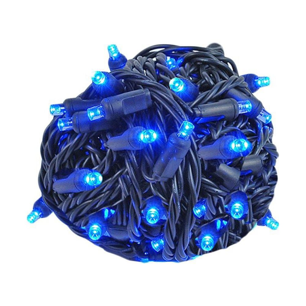Novelty Lights 50 Commercial LED Christmas Lights (Blue), 25 Feet w/ 6