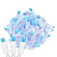 thumbnail image 1 of Novelty Lights 50 Light Blue LED Christmas Mini Light Set (White Wire, 25 Feet), 1 of 9