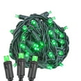 thumbnail image 1 of Novelty Lights 50 Light Green LED Christmas Mini Light Set (Black Wire, 11 Feet), 1 of 7