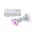 thumbnail image 1 of Novelty Lights 50 Light LED Battery Operated Christmas Mini Light Set, Pink, White Wire, 18' Long, 1 of 6