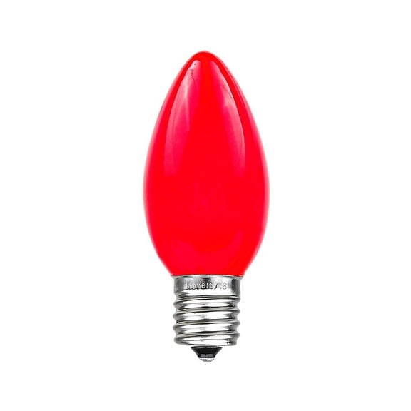 Novelty Lights 500 Case C9 Ceramic Outdoor Christmas Replacement Bulbs, Red, E17/C9 Intermediate Base, 7 Watt
