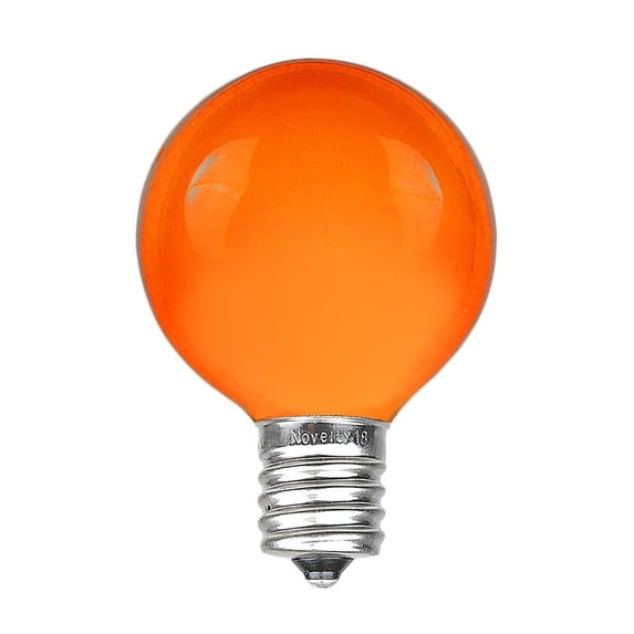 Novelty Lights Amber/Orange G50 Globe Hanging Outdoor String Light Replacement Bulbs E17 Intermediate Base 7 Watt