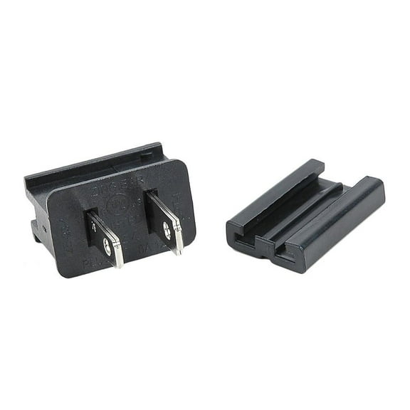 Novelty Lights Black Male Snap-On Vampire Plug SPT-1 for C9/C7 Socket or Zip Cord Wire 25 Pack