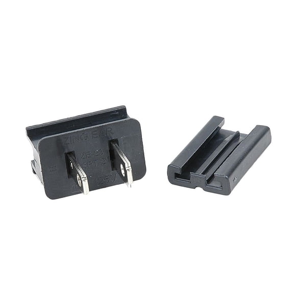 Novelty Lights SPT-2 Male Vampire Plug, 25 Pack Black, Simple Slide-On Back, 10 Amp Rating for Indoor or Outdoor Use, Polarized Power Connector for Christmas Lights
