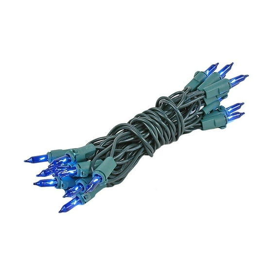 Novelty Lights Blue 20 Light Incandescent Craft Mini Christmas String Lights Green Wire 8.5 feet