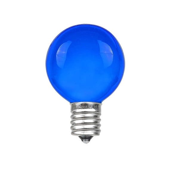 Novelty Lights Blue G30 Globe Hanging Outdoor String Light Replacement Bulbs E12 Candelabra Base 5 watt