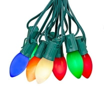 Novelty Lights C9 LED Christmas Multicolor Smooth Plastic Light Set, Green Wire (25 Bulbs, 25 Feet)