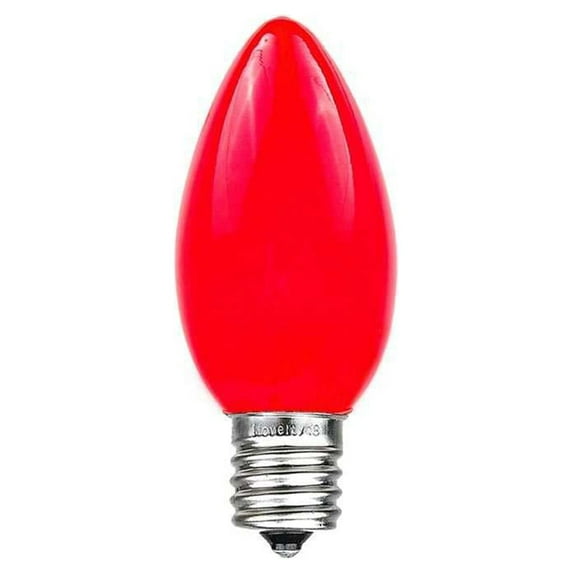 Novelty Lights Ceramic Red C7 Incandescent Traditional Vintage Christmas Replacement Bulbs 25 Pack