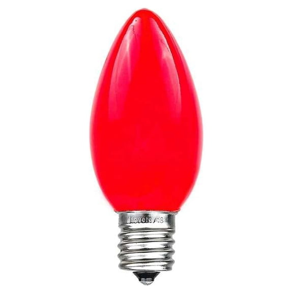 Novelty Lights Ceramic Red C7 Incandescent Traditional Vintage Christmas Replacement Bulbs 25 Pack