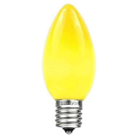 Novelty Lights Ceramic Yellow C7 Incandescent Traditional Vintage Christmas Replacement Bulbs 25 Pack
