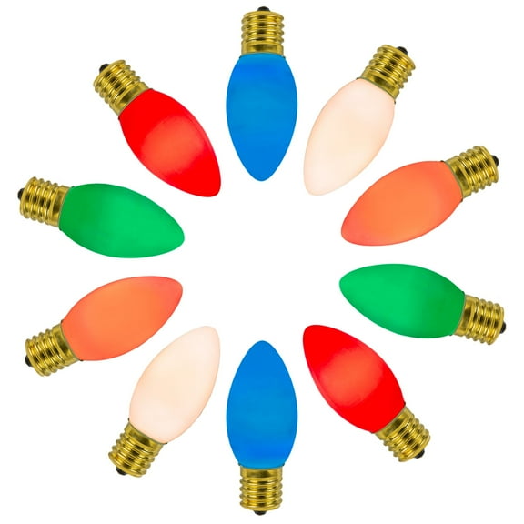 Novelty Lights Classic Multicolor C9 LED RetroGlo Christmas Replacement Bulbs 25 Pack