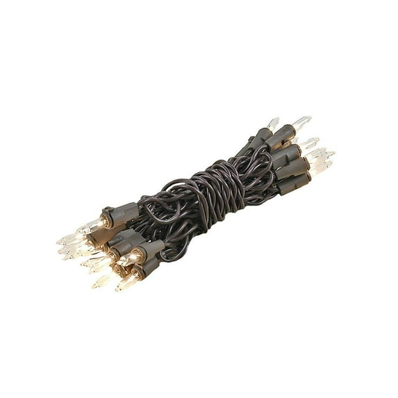 Novelty Lights Clear 20 Light Incandescent Craft Mini Christmas String Lights Brown Wire 8.5 feet