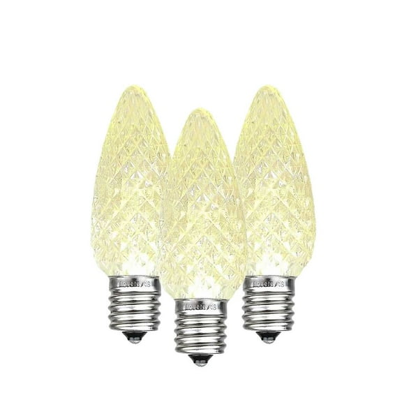 Novelty Lights Clear C7 LED Faceted Christmas Replacement Bulbs Dimmable 25 Pack