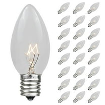 Novelty Lights Clear C9 Incandescent Traditional Vintage Christmas Replacement Bulbs 25 Pack
