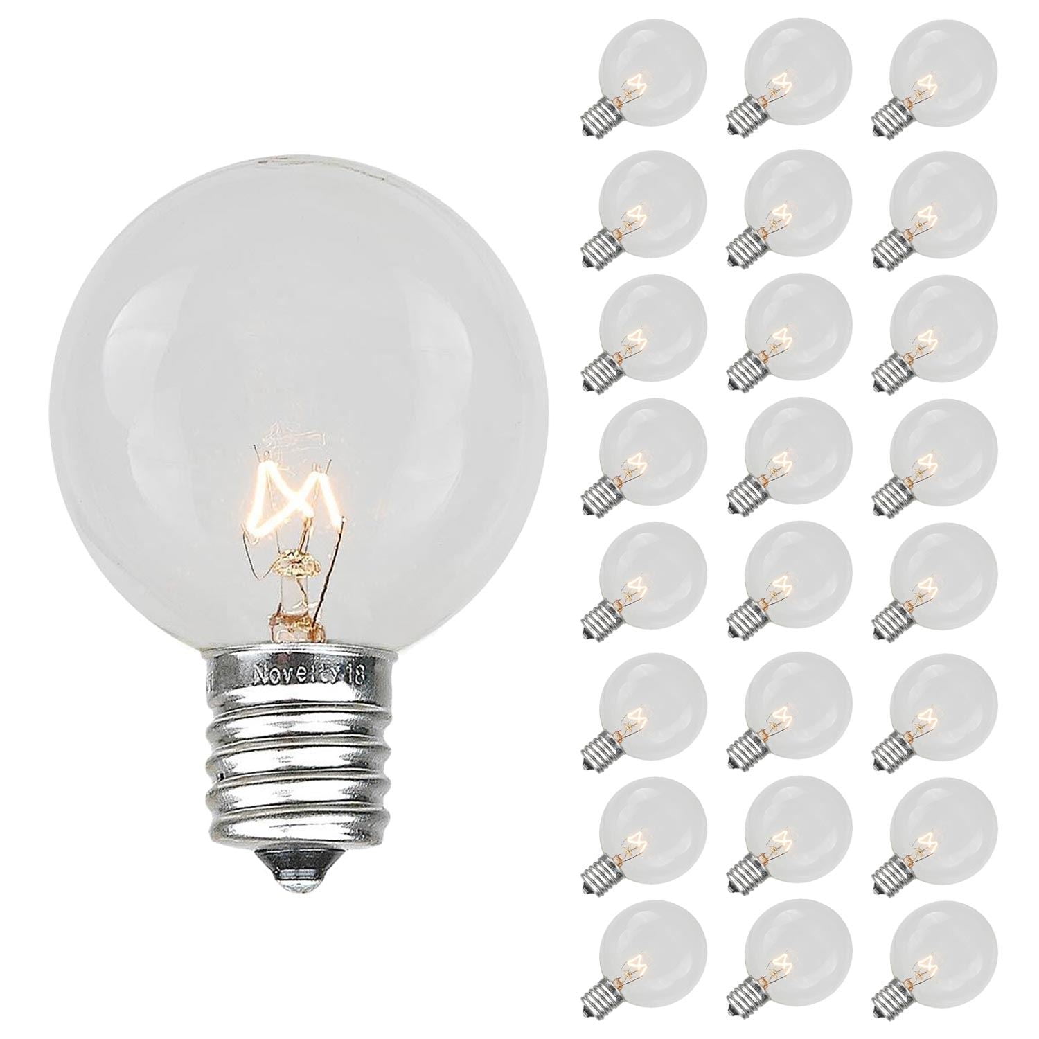 Clear Globe G50 Dimmable Incandescent Decorative Bulbs, 25 Pack