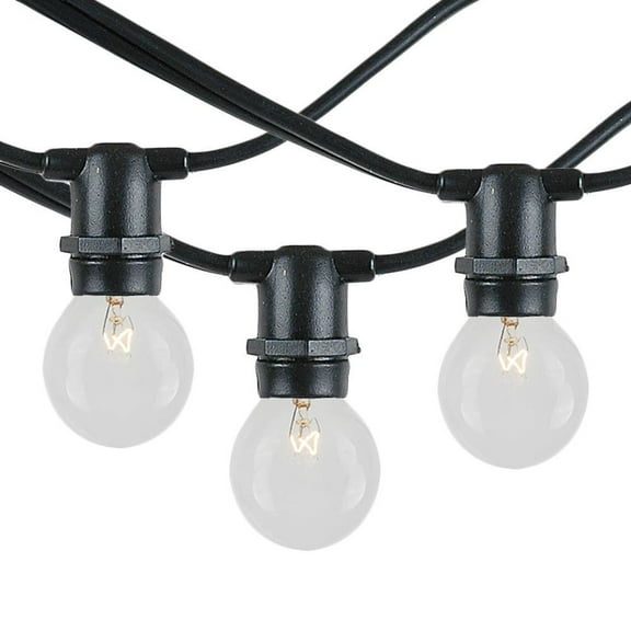 Novelty Lights Clear Incandescent Globe Outdoor String Lights with 100 Bulbs G30 Vintage Bulbs Black Wire 100 Feet