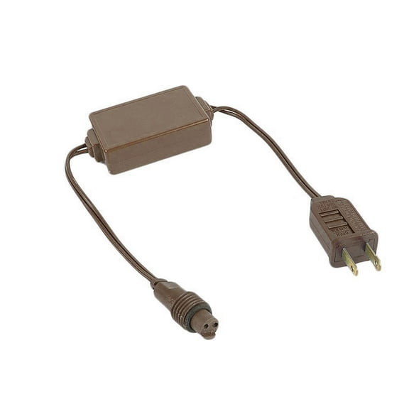 Novelty Lights Coaxial String Light Power Connector, Brown Power Adapter for Coax LED Mini & C7 Strings, Indoor/Outdoor, Brand-Specific Use Only