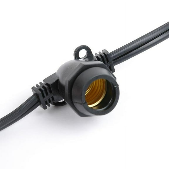 Novelty Lights E17 Intermediate Base 264 Bulbs Socket String Black Wire 330 Feet (Bulbs Not Included)
