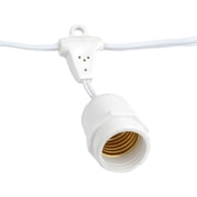 Novelty Lights E26 Medium Base 50 Bulbs Socket String White Wire Suspended 100 Feet Bulbs Not Included